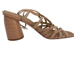 Sam Edelman Women's‎ Tan Strappy Block Open Toe Sandal Heels Size 7